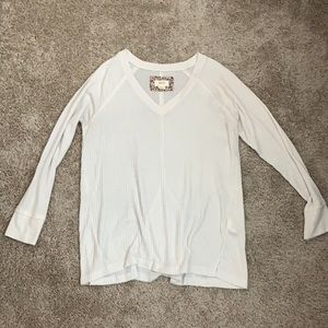 Cream/Off-White Waffle Knit Long-sleeves
